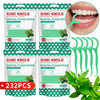 Pack of three Rimi Smile professional clean dental floss picks in mint flavor with a green portable case