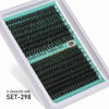 A box of individual lashes kit with 320 lashes, featuring dark green cluster eyelashes.
