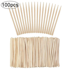 Un set de 100 bâtons de dépiquage naturels en bois pour sourcils et cheveux
