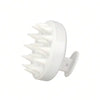White silicone scalp massage and body brush with multiple bristles