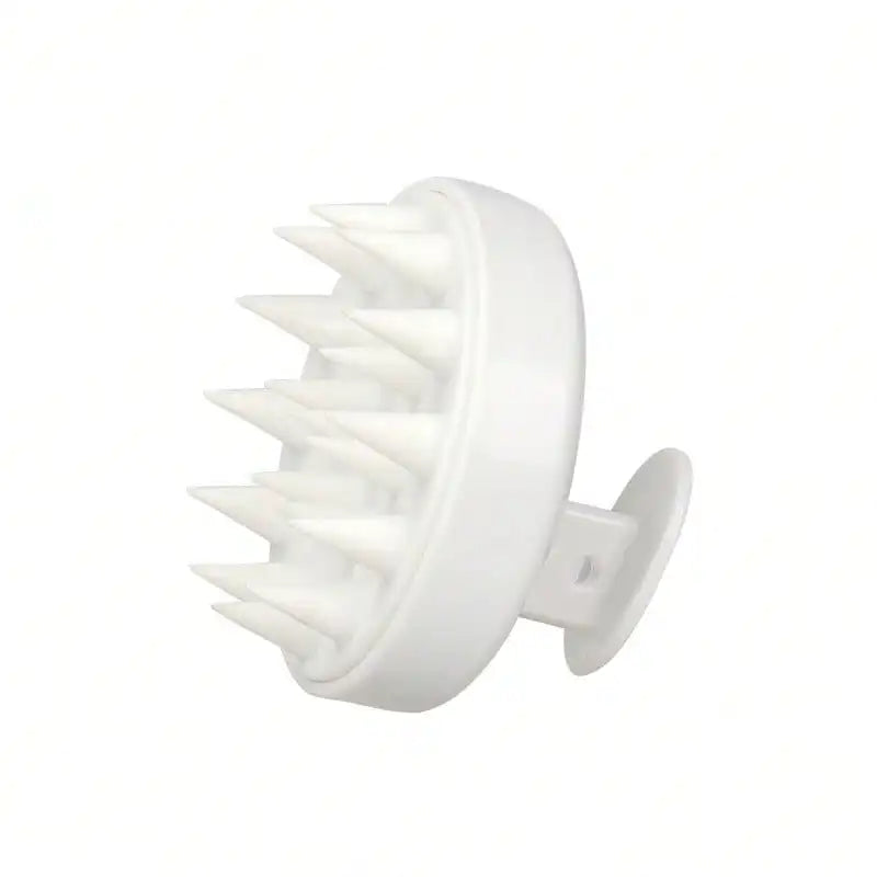 White silicone scalp massage and body brush with multiple bristles