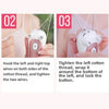 Four steps showing how to install an electric hair epilator by threading the cotton and tightening the wires.