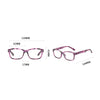 Pink photochromic reading glasses with anti-blue light protection shown in a flat lay view.