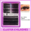 A plastic tray displaying various styles of cluster eyelashes for DIY lash extensions.