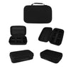 Black portable case for hair clippers and trimmers shown in various forms