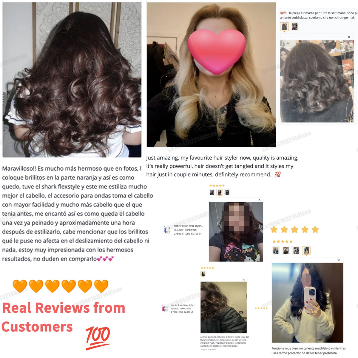 Una mujer usa una herramienta de peinado rosa para rizar su cabello.