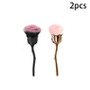 A set of two pink and gold rose flower nail art dust brushes.