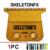 A single SkeletonFX replacement blade for trimmers and clippers, featuring a gold-colored metal body.