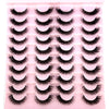 Un plateau en plastique rose contenant un kit de faux cils de mink naturels.