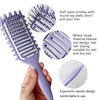 Set de cepillo para peinar de 3 en 1 morado con detalles de cerdas suaves, material de caña de trigo y ergonómico