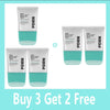 Three tubes of PDRN Reedle Shot Brush Hair Serum in light blue packaging are displayed for a Buy 3 Get 2 Free promotion.