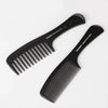 A pair of black anti-static carbon hair combs shown against a white background.