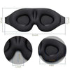 Black 3D full shading sleep mask designed for eye relief, shown in various views.