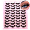 Plateau en plastique rose contenant un kit de faux cils à strip de renard naturel.