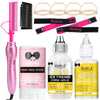 A collection of Goiple Hair products including a pink electric hot comb, hair wax stick, and lace wig adhesive remover.