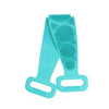 A pair of teal silicone body scrubbers with textured back brushes for massage and cleaning.