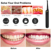 Before and after images showing teeth cleaning results using an electric sonic dental scaler kit.