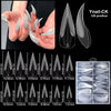 Un set d'extensions de ongles en acrylique Ynail-CK en courbe C, de différentes tailles et angles.