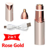 Rose Gold 2-in-1 Elektrizitäts-Gesichts-Haarentferner für Augenbrauen und Oberlippe mit Ladekabel