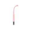 A pink high frequency facial electrotherapy wand with a curved handle and a metal tip.