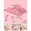 A collection of pink double-sided nail art brushes with sponge applicators shown in various angles.