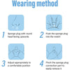 Instructions for using disposable sponge plug nostril dust filters, showing steps to insert and adjust the plug.
