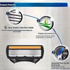 Diagram showing features of a 6-layer elastic induction blade, lubrication strip, and advanced front spindle technology for a