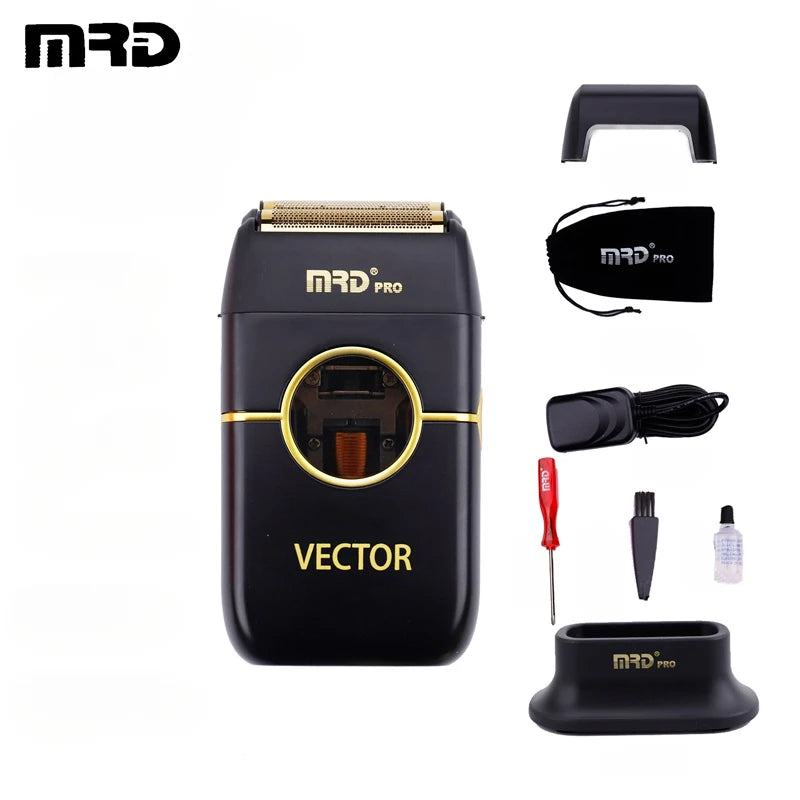 Máquina de cortar pelo eléctrica Black MRD Pro Vector con cuchillas desmontables y cable de alimentación