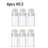 Six pieces of #0.5 microneedling stamps in clear glass vials.