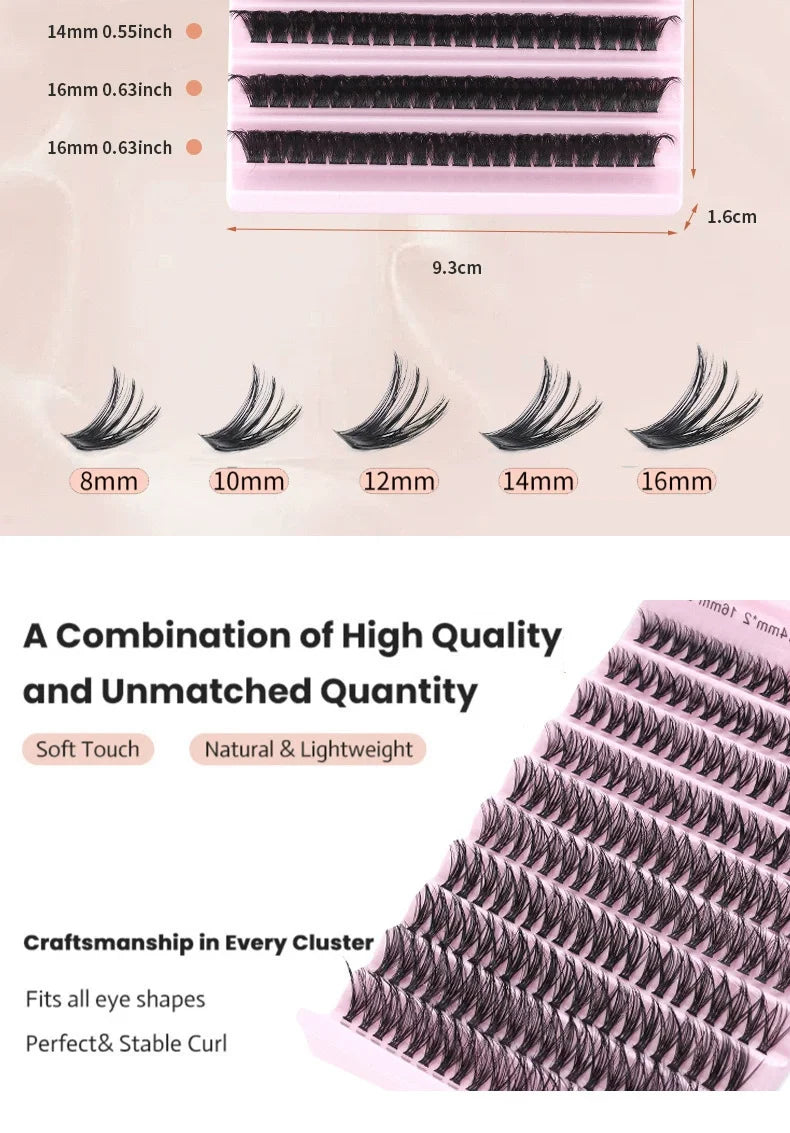 A combination of high quality and unmatched quantity of mink false eyelashes in various lengths.