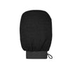Gant de gommage corporel noir avec sangle élastique au poignet