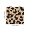 A rectangular portable makeup mirror with a leopard print design, measuring 6.7cm by 7.1cm.