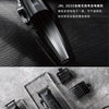 A black JRL 2020C electric hair trimmer is shown against a dark background, with separate attachments displayed below.