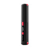 A black portable dual-switch hair straightener and curler with a red power indicator.