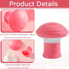 Pink facial sculpting masseter muscle trainer with a 3D smiling mushroom head design and detachable components