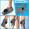 A multi-in-one heated vibration foot ankle massager shown in various forms and applications.