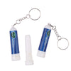 A set of nasal inhaler keychains with metal rings and white plastic sticks.