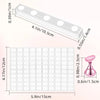 A rectangular nail practice stand set with 12 circular molds, featuring a pink metal stand and double-sided tape.