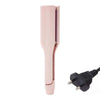 A pink professional ceramic hair curling iron with a black cord.