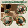 Ergonomische Passform für einen Ganzkörper-Massager, gezeigt bei der Anwendung auf Rücken, Beine und unteren Rücken, zum gemü