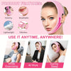 Pink V-Line facial firming lifting mask shown in various uses including exercising, working, and sleeping.