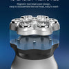 A magnetic knife cover design for a rotary electric hair shaver, showing the detachable tool head.