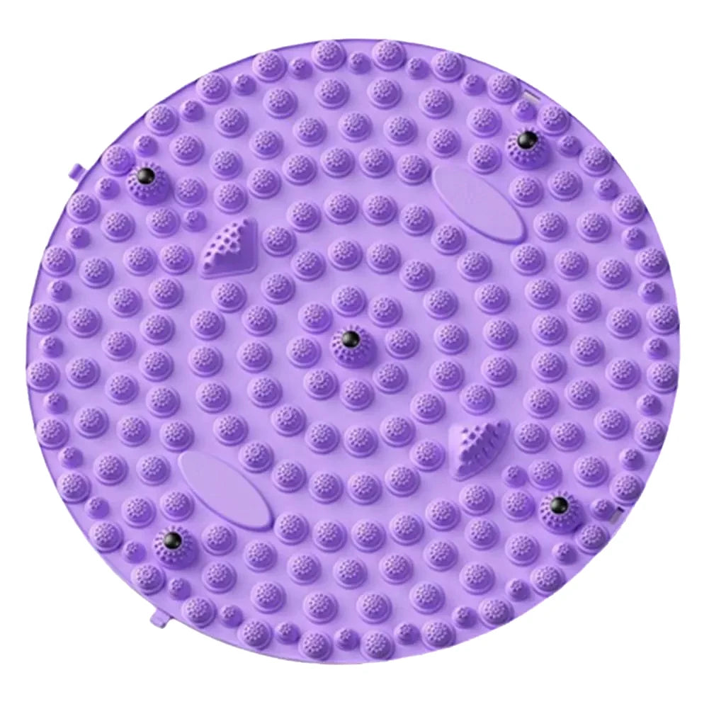 A purple magnetic foot massage mat with numerous raised silicone massage balls.