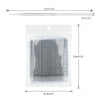 Un bloc rectangulaire de fines micro-brosses gris foncé emballées dans du plastique transparent.