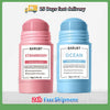 Two tubes of Barubt pore clay stick, one pink strawberry and one blue ocean, for facial cleansing.