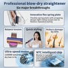 Professional blow-dry straightener featuring an innovative flex spring plate, balance tension, quick styling, ultra-speed mot