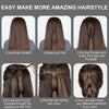 A six-step guide showing how to use a hair styling tool kit for creating various hairstyles.
