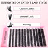 Pink box of black cluster and natural look eyelash extensions for DIY beauty