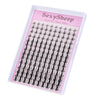 A pink plastic box containing a DIY salon effect kit for natural eyelash extensions.