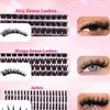 Présentation de styles de extensions de cils : Cils denses aériens, cils manga et pointes.